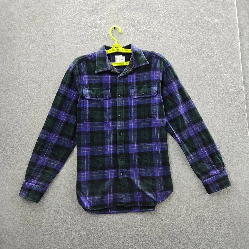 The North Face Men Button Up Shirt M Green Plaid Arroyo Flannel Shirt